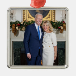 God jul, president Joe Biden och Dam 1:a Julgransprydnad Metall