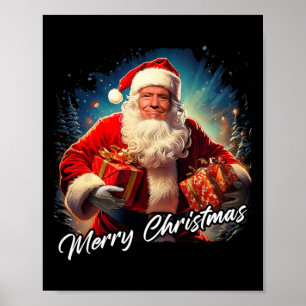 God jul - President Trump Santa Funny Grap Poster