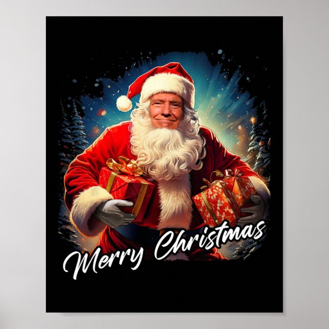 God jul - President Trump Santa Funny Grap Poster (Framsidan)