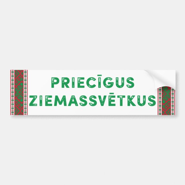 God jul Priecīgus Ziemassvētkus Bildekal (Framsidan)