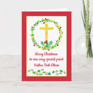 God jul Priest Christian Religiösa Kort
