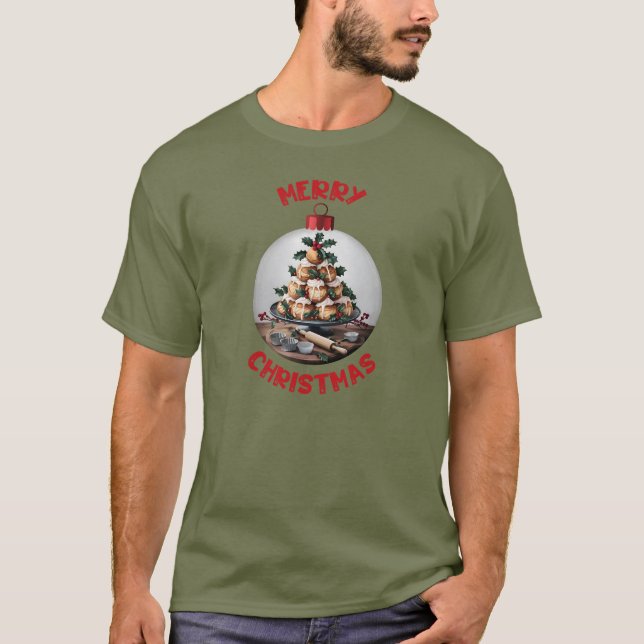 God Jul Profiterole Julgranskula T Shirt (Framsida)
