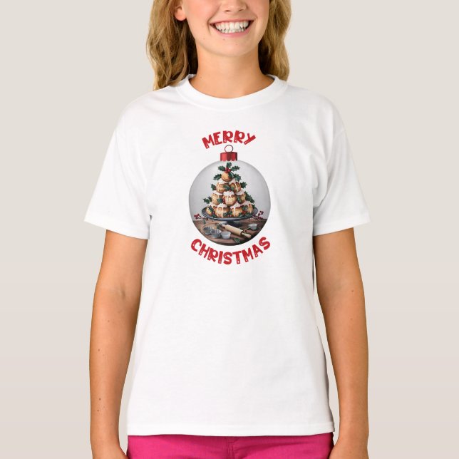 God Jul Profiterole Julgranskula T Shirt (Framsida)