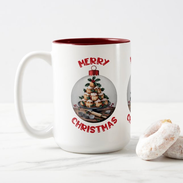 God Jul Profiterole Julgranskula Två-Tonad Mugg (Med munk)