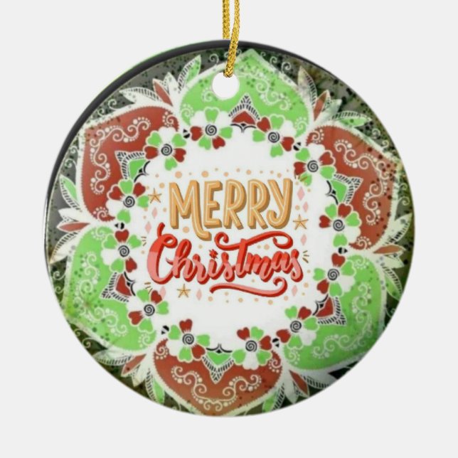 God jul prydnad  julgransprydnad keramik (Framsidan)