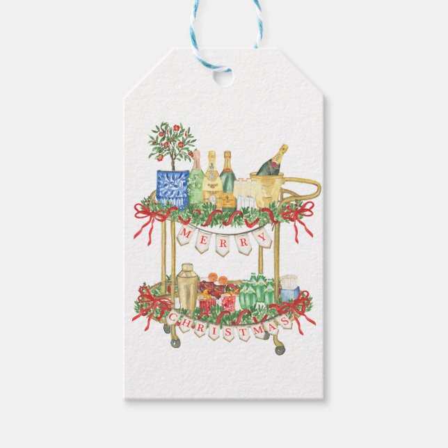 God jul Pub Cart Bows GrandMillennium Presentetikett (Framsidan)