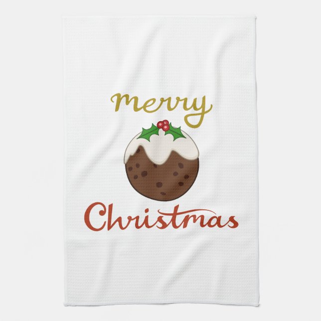 God jul+Pudding Design Kökshandduk (Vertikal)