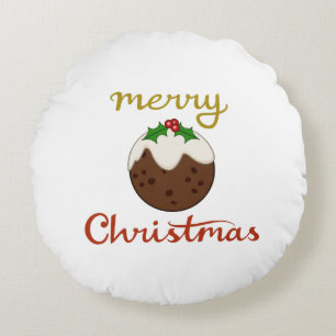 God jul+Pudding Design Rund Kudde
