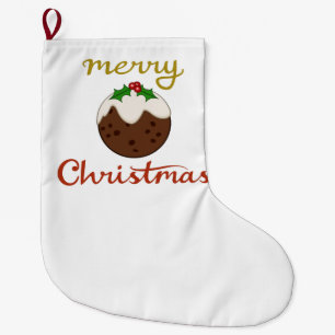 God jul+Pudding Design Stor Julstrumpa