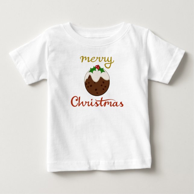 God jul+Pudding Design T Shirt (Framsida)