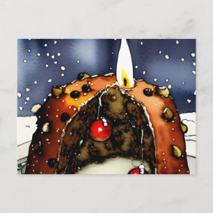 God jul Pudding Helgdag vykort