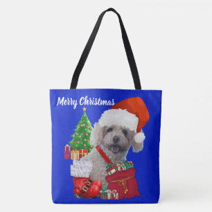 God jul Pudel Blue Dam Shoulder Tygkasse