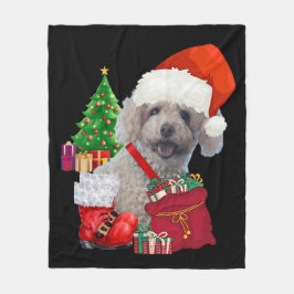 God jul Pudel Fleece Blanket