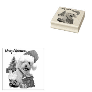 God jul Pudel Rubber Frimärke Stämpel