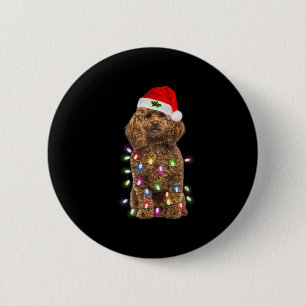 God jul Pudel Santa Hat Ljus Julafton Knapp