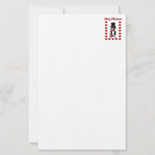 God jul Pudel Tuxedo Stationery Brevpapper