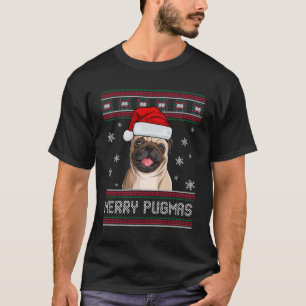 God jul Pug Hund Ugly Sweater T Shirt