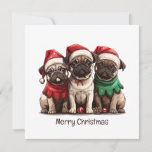 God jul Pug Hundar