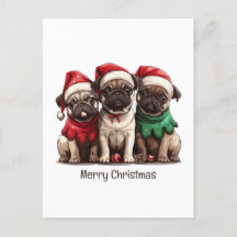 God jul Pug Hundar