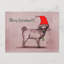 god jul Pug vykort
