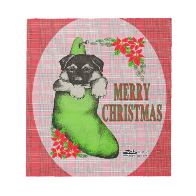 God jul Puppy Anteckningsblock (Framsida)