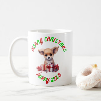 God jul Puppy Kärlek Kaffemugg