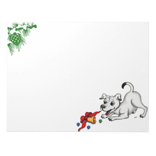 God jul! Puppy med Bell och Boll Anteckningsblock (Framsida)