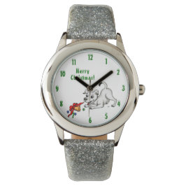 God jul! Puppy med Bell och Boll Armbandsur