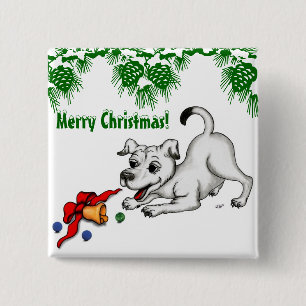 God jul! Puppy med Bell och Boll Knapp