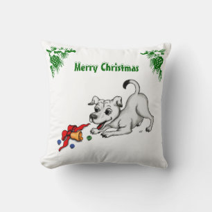 God jul! Puppy med Bell och Boll Kudde