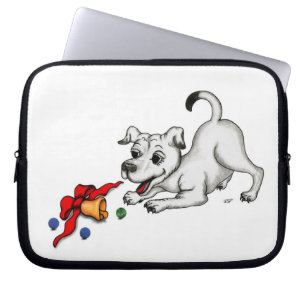 God jul! Puppy med Bell och Boll Laptop Sleeve