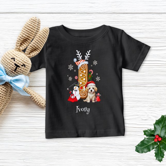 God jul, puy Gingerbröd Namn Brev I Boy T Shirt (Skapare uppladdad)
