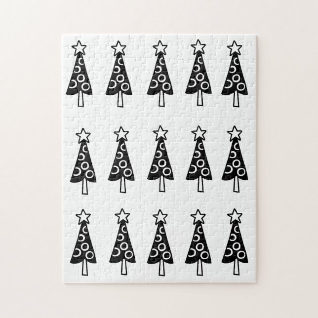 God jul Puzzle jul Black Träd Pussel (Vertikal)