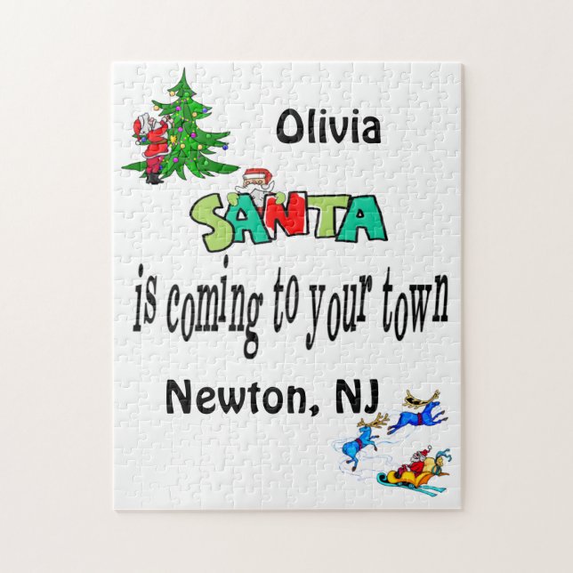 God jul Puzzle Santa kommer till Town Pussel (Vertikal)