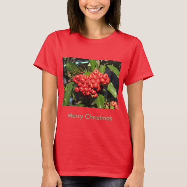 God jul Pyracantha Shirt T Shirt (Framsida)
