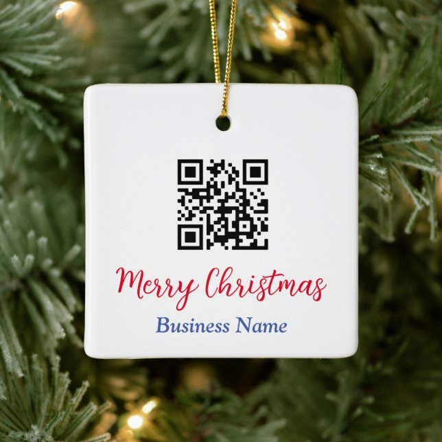 God jul, QR-kod, Business Namn Julgransprydnad Keramik (Träd)