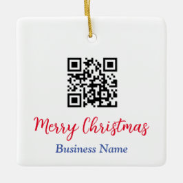 God jul, QR-kod, Business Namn Julgransprydnad Keramik