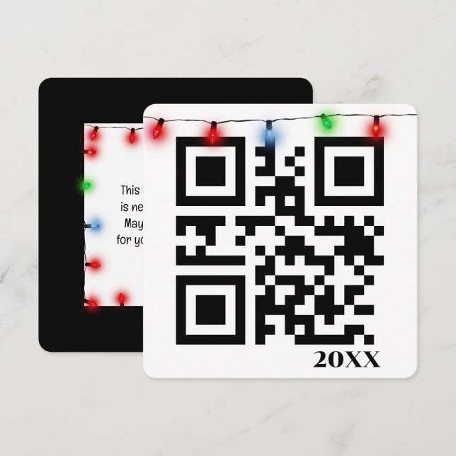 God jul QR-kod med sträng Ljus (Fram/baksida)