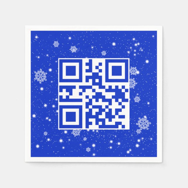 God jul QR-kod på Snöflingor Pappersservett (Framsidan)
