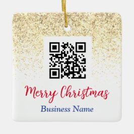 God jul QR-koden Namn Guld Glitter Julgransprydnad Keramik