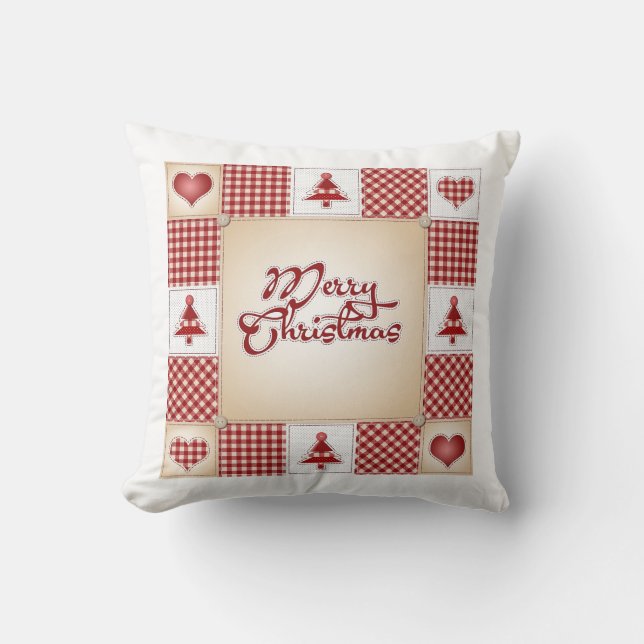 god jul Quilt Mönster Land Kudde (Framsida)