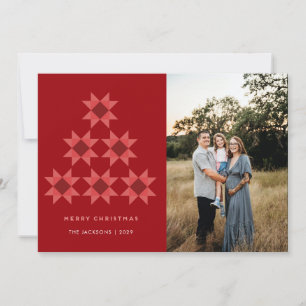 God jul Quilt Star Helgdag Design Julkort