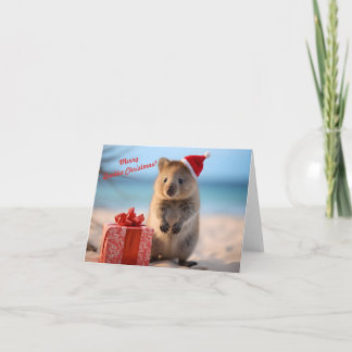 God jul Quokka med Jultomten Hat - Kort