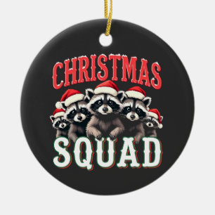 God jul Raccoon Santa Hat Älskare Julgransprydnad Keramik