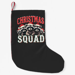 God jul Raccoon Santa Hat Älskare Liten Julstrumpa