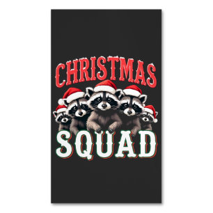 God jul Raccoon Santa Hat Älskare Magnetiska Visitkort
