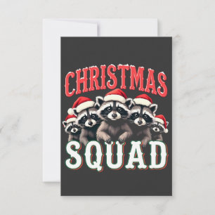 God jul Raccoon Santa Hat Älskare Tack Kort