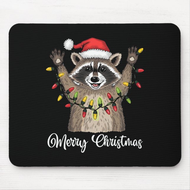 God jul Raccoon Santa Hat Julafton Light Pjs M Musmatta (Framsidan)
