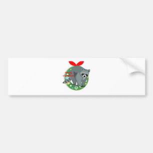 god jul rackoon bildekal