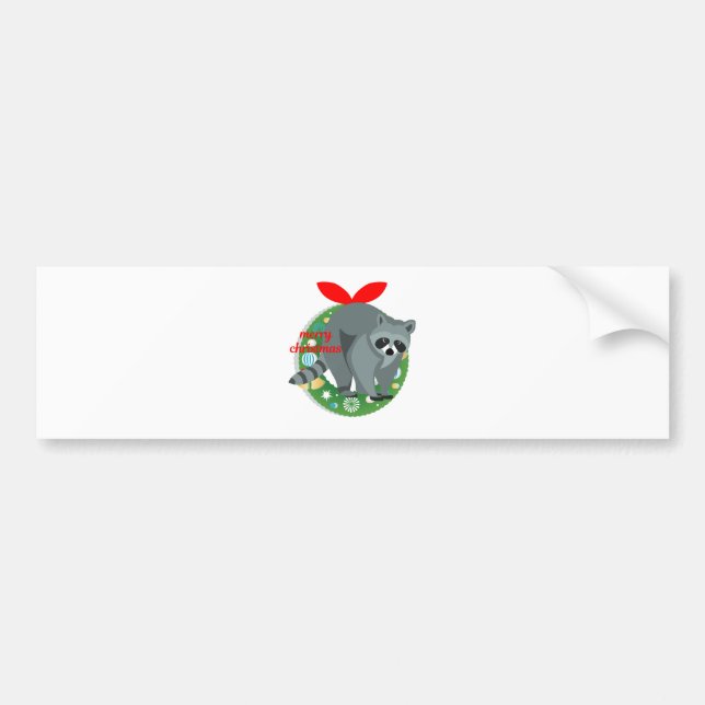 god jul rackoon bildekal (Framsidan)